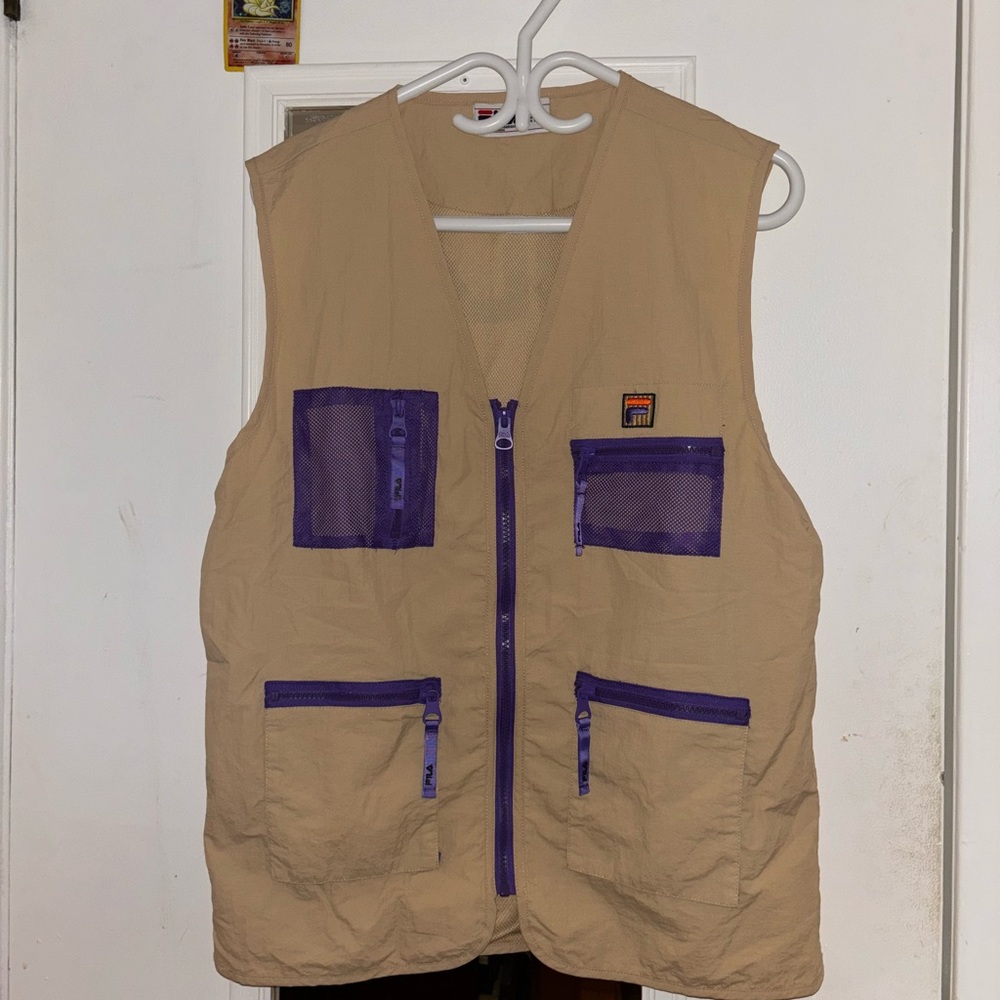 Fila beige and purple vest (urban outfitters exclusive)